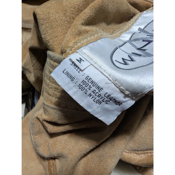 WINLIT! LUXE FAWN BEIGE/TAN GENUINE SUEDE LEATHER SHERPA, HOODIE COAT! SZ M - Picture 12 of 16